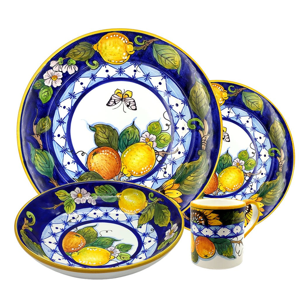 Monteriggioni Blue Sunflower Lemon And Orange