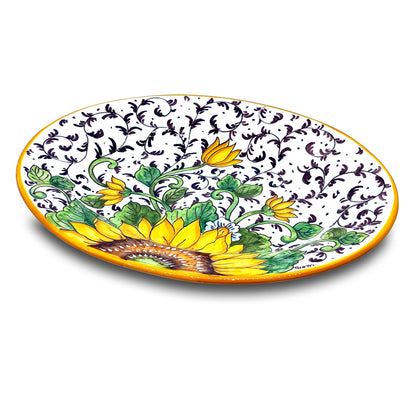 Bargino SunFlowers and Sparkle Oval Serving Tray