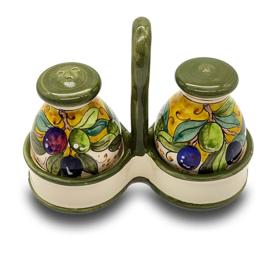 Olive Green Layer Salt and Pepper shakers