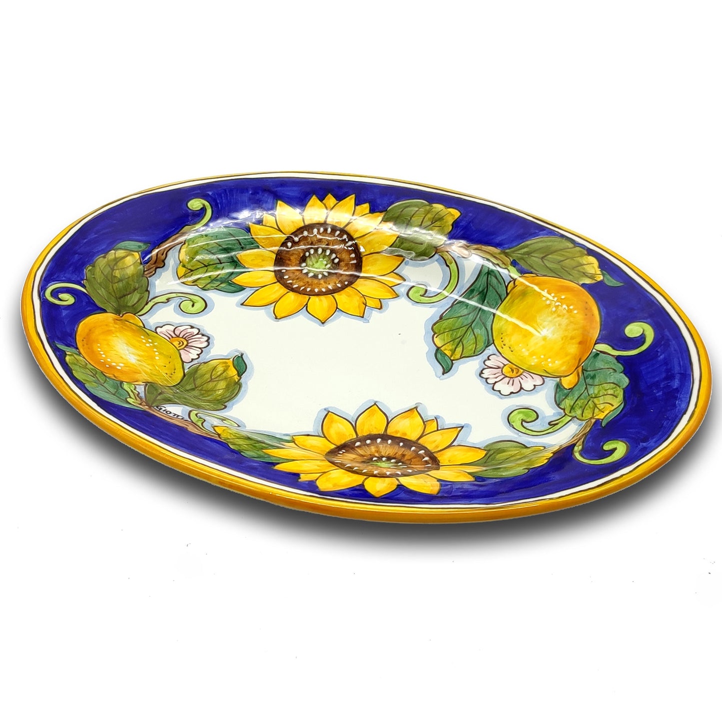 Tuscany SunFlower and Lemon Oval Serving Tray