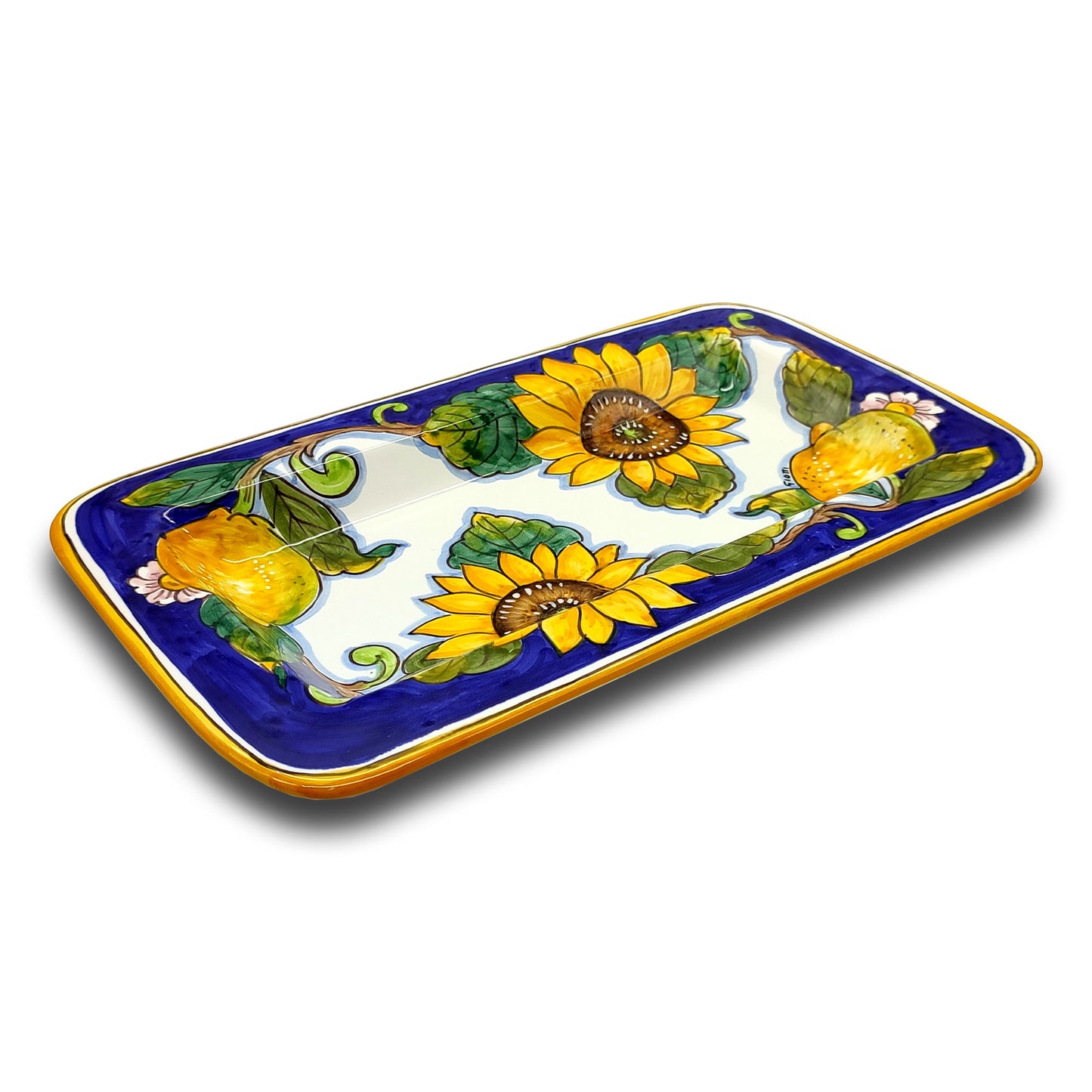 Tuscany SunFlower and Lemon Serving Rectangular Platter Tray