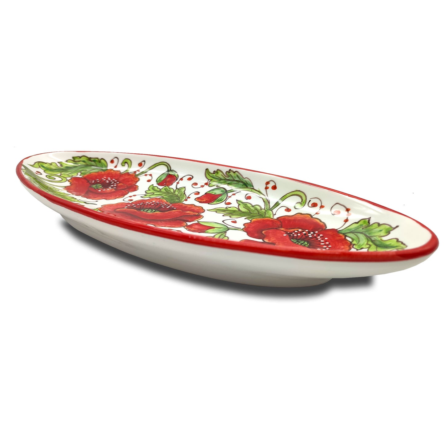 Val D'Orcia Poppies Oval Narrow Tray