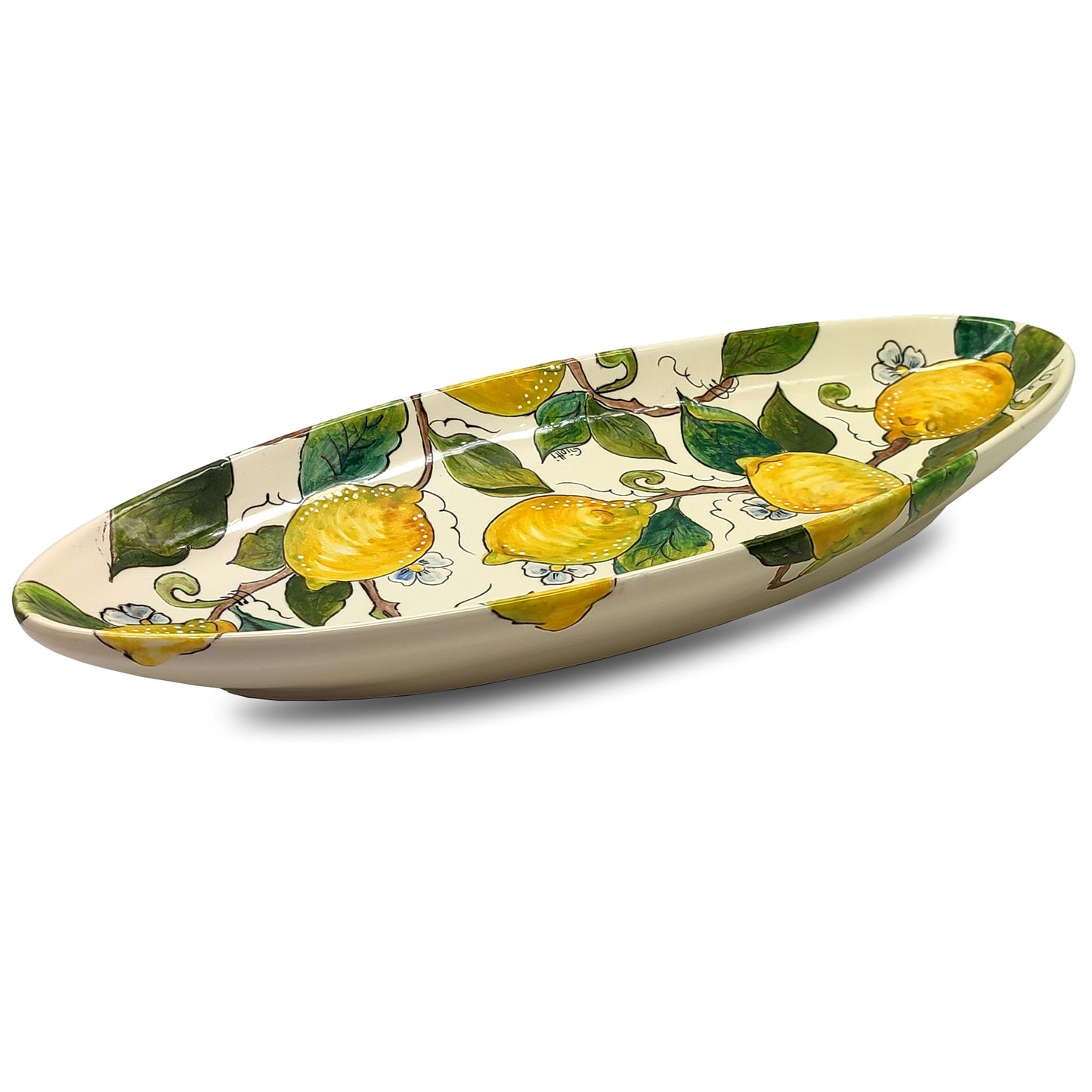 Badia Lemons and Lemons Oval Narrow Tray Long