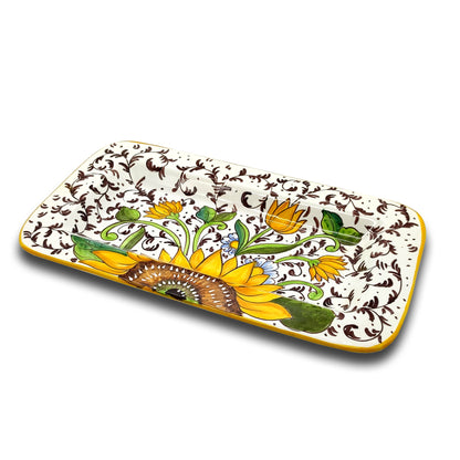 Bargino SunFlowers and Sparkle Serving Rectangular platter Tray