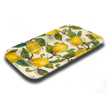 Badia Lemon and Lemon Serving Rectangular platter Tray