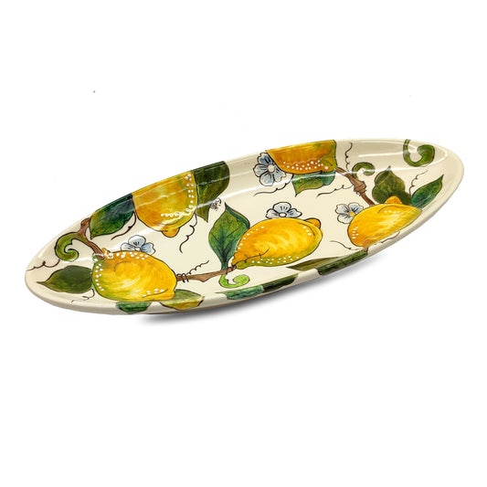 Badia Lemons and Lemons Oval Narrow Tray Medium