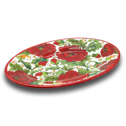 Val D'orcia Poppies Oval Serving Tray