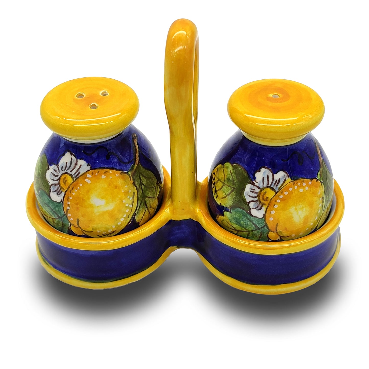 Lemons on Blue Salt and Pepper shakers