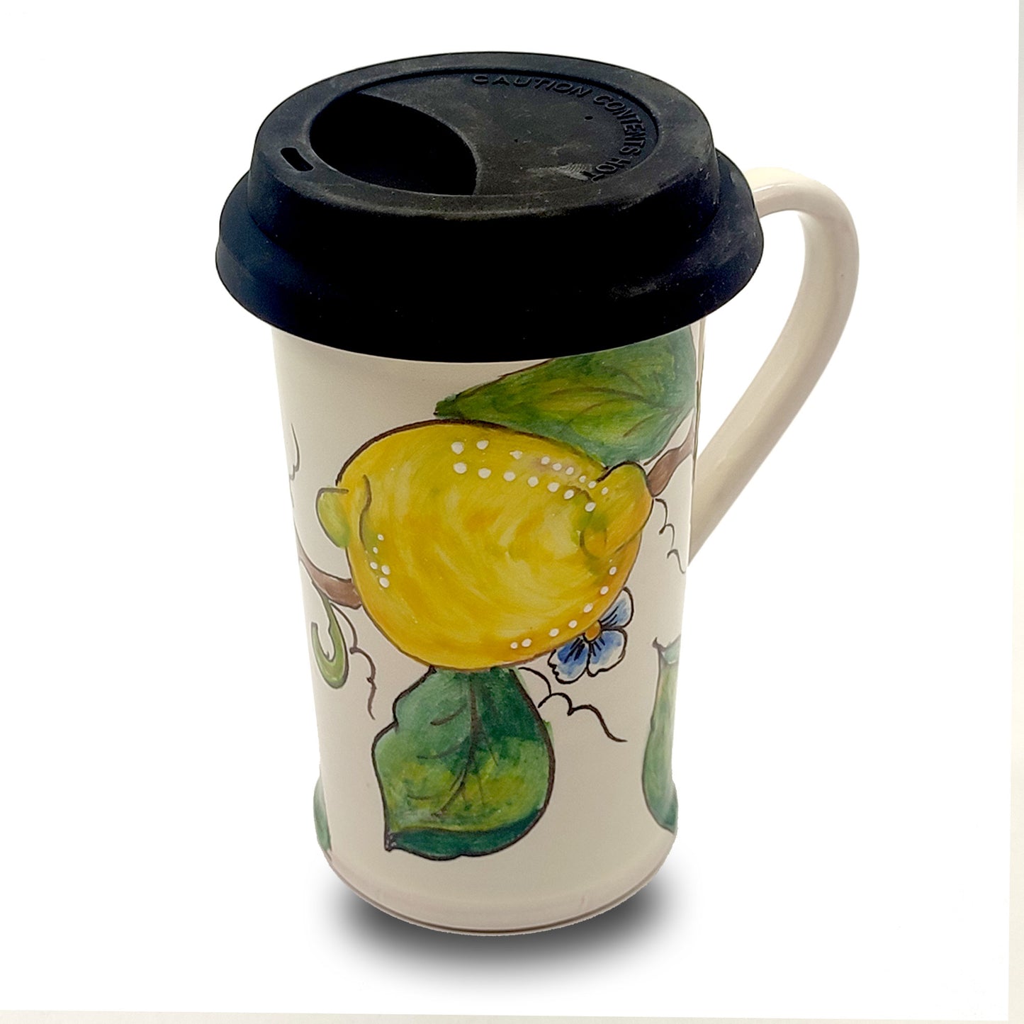 Badia Lemons and Lemons Travel Coffee Cup with Lid