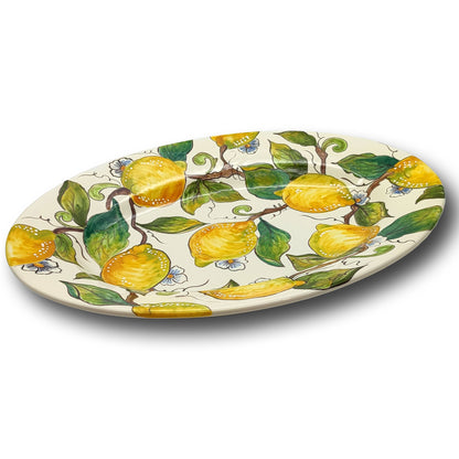 Lemons and Lemons Oval Serving Tray