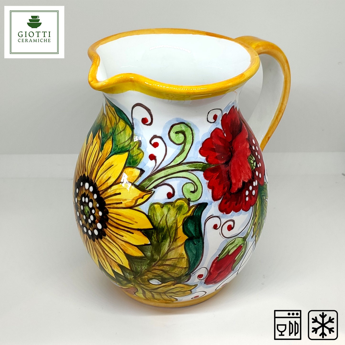 SunFlower and Poppies Tuscany Pitcher