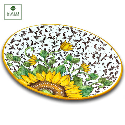 Bargino SunFlowers and Sparkle Oval Serving Tray