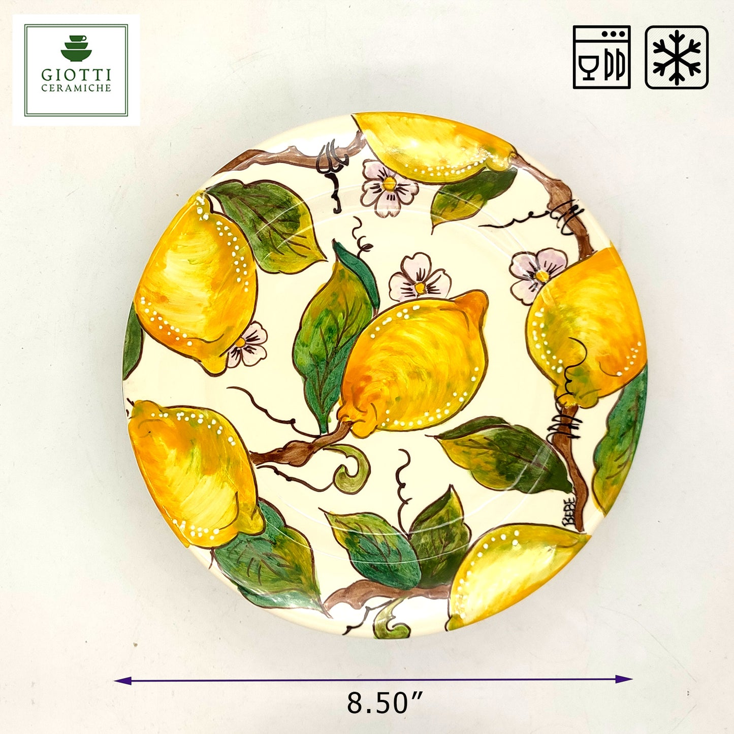 Badia Lemons and Lemons Salad Plate 22cm