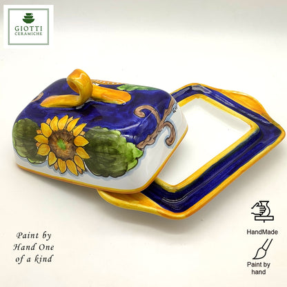 Tuscany SunFlower and Lemon Butter Dish