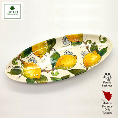 Badia Lemons and Lemons Oval Narrow Tray Medium