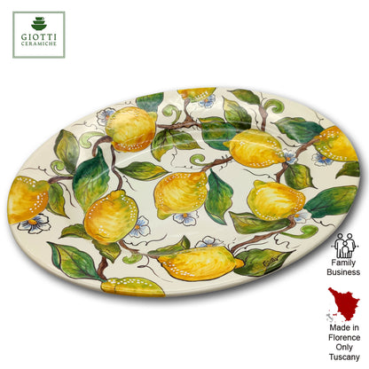 Lemons and Lemons Oval Serving Tray