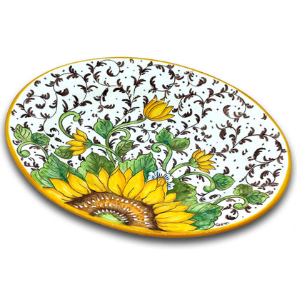 Bargino SunFlowers and Sparkle Oval Serving Tray