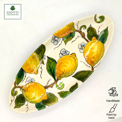 Badia Lemons and Lemons Oval Narrow Tray Medium