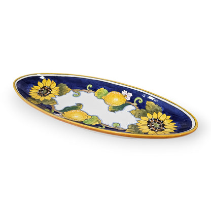 Tuscany SunFlower and Lemon BIG Oval Narrow Tray