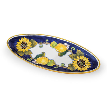 Tuscany SunFlower and Lemon BIG Oval Narrow Tray