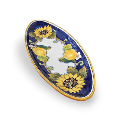 Tuscany SunFlower and Lemon BIG Oval Narrow Tray