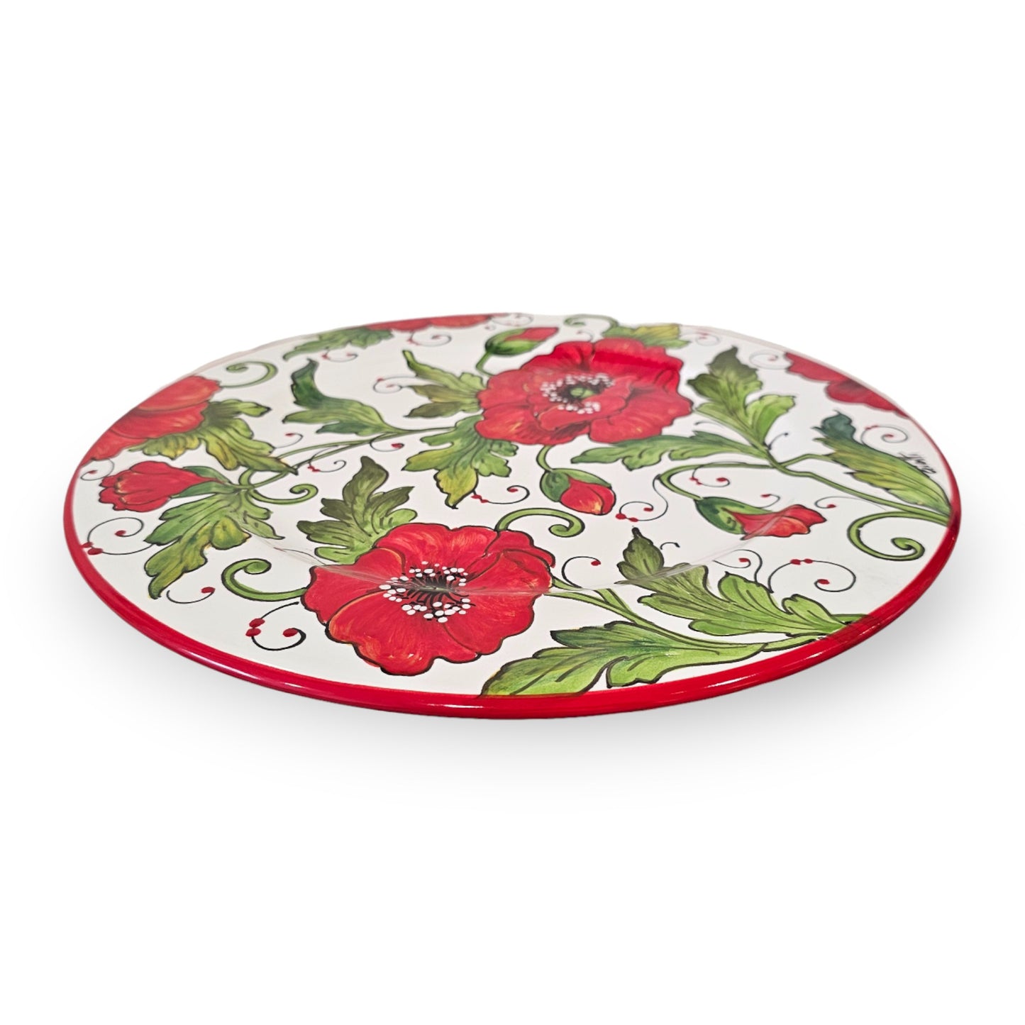 Val d'orcia Poppies Charger Dish / Plate