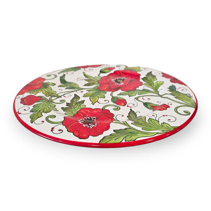 Val d'orcia Poppies Charger Dish / Plate