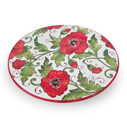 Val d'orcia Poppies Charger Dish / Plate