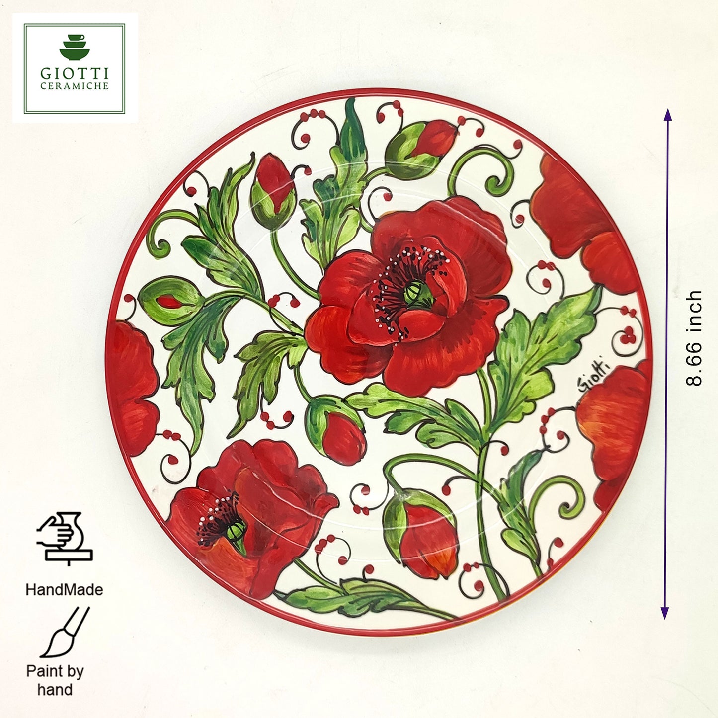 Val d'Orcia Poppies Salad Plate 22cm