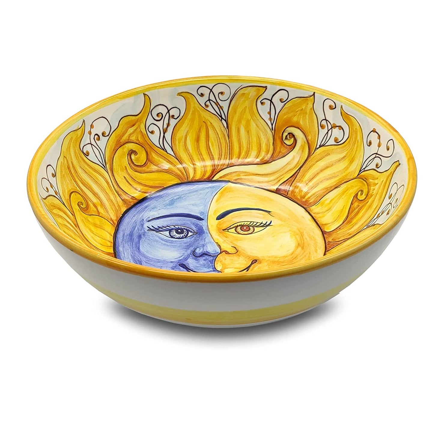 Sun Moon Design Salad Bowl