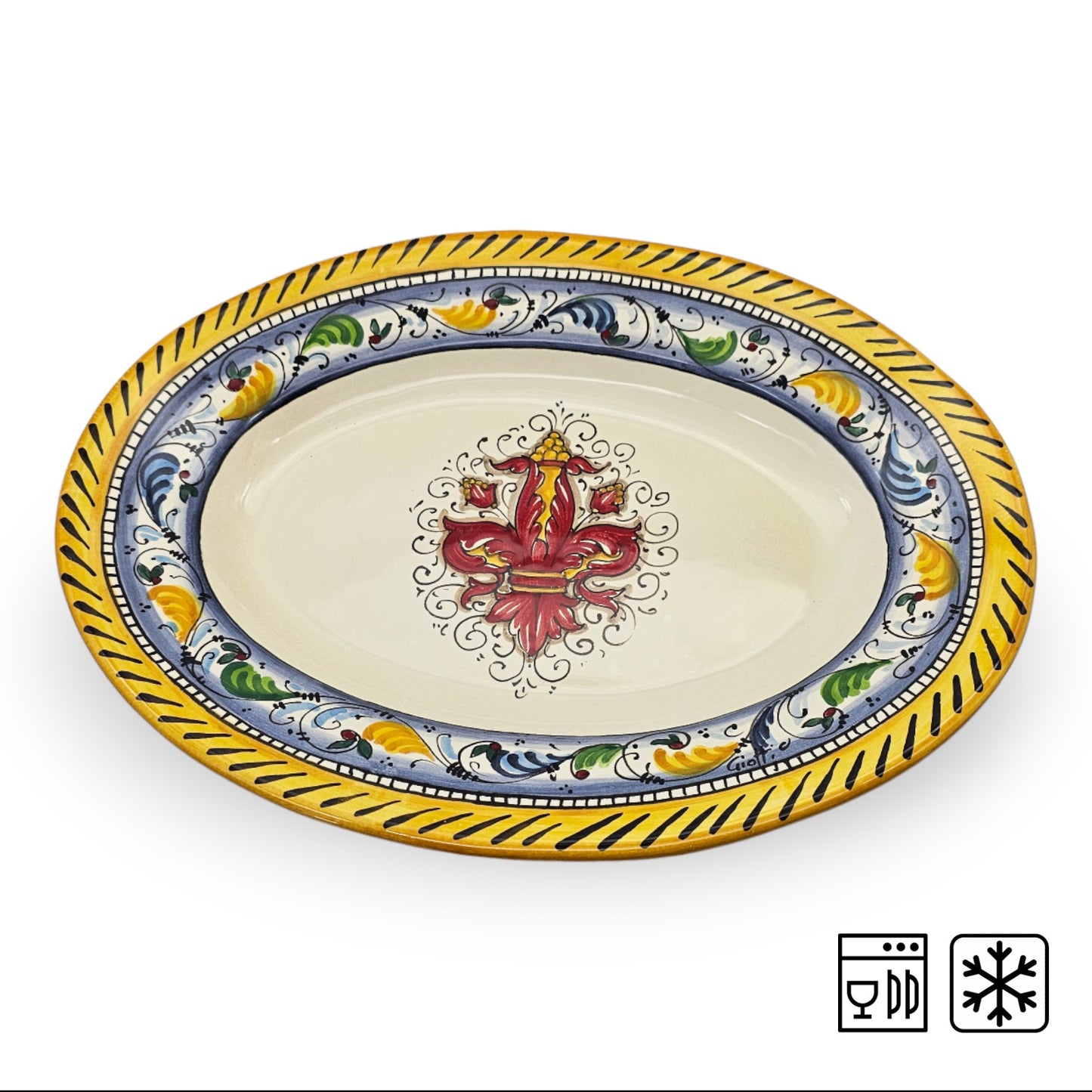 Giglio Rosso Oval Serving Tray