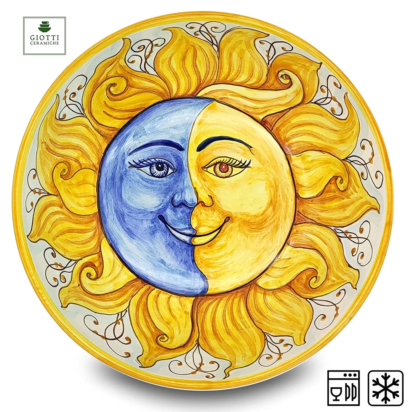 Sun Moon Design Salad Bowl