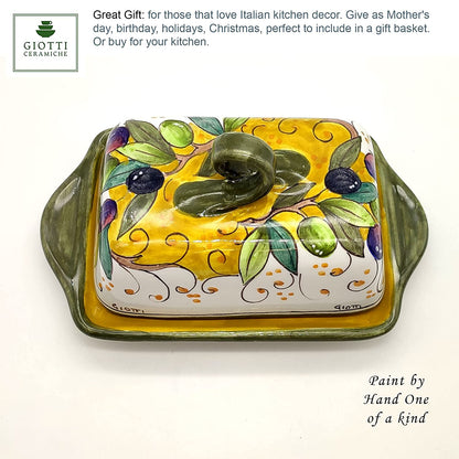 Olive Green Layer Butter Dish