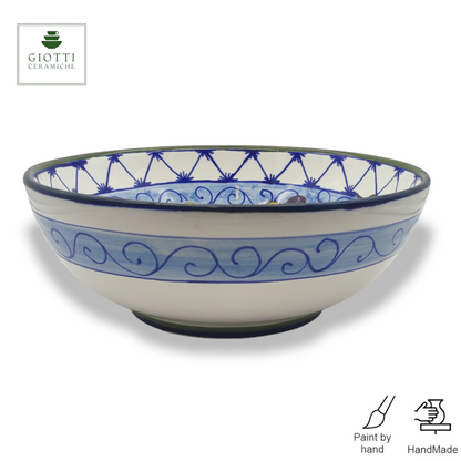 Elba Lemon Blue Curls ø 25cm Salad Bowl