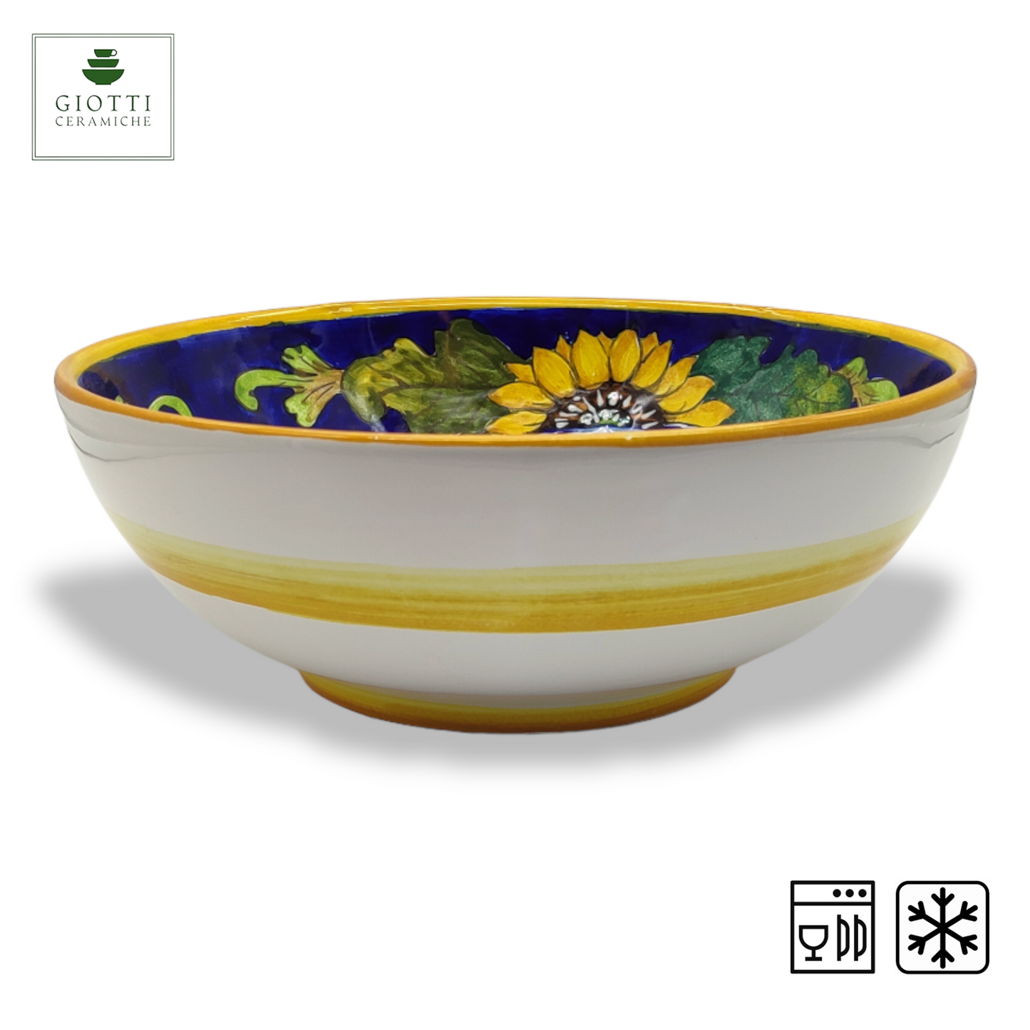 Monteriggioni Blue Sunflower Lemon and Orange ø 25cm Salad Bowl