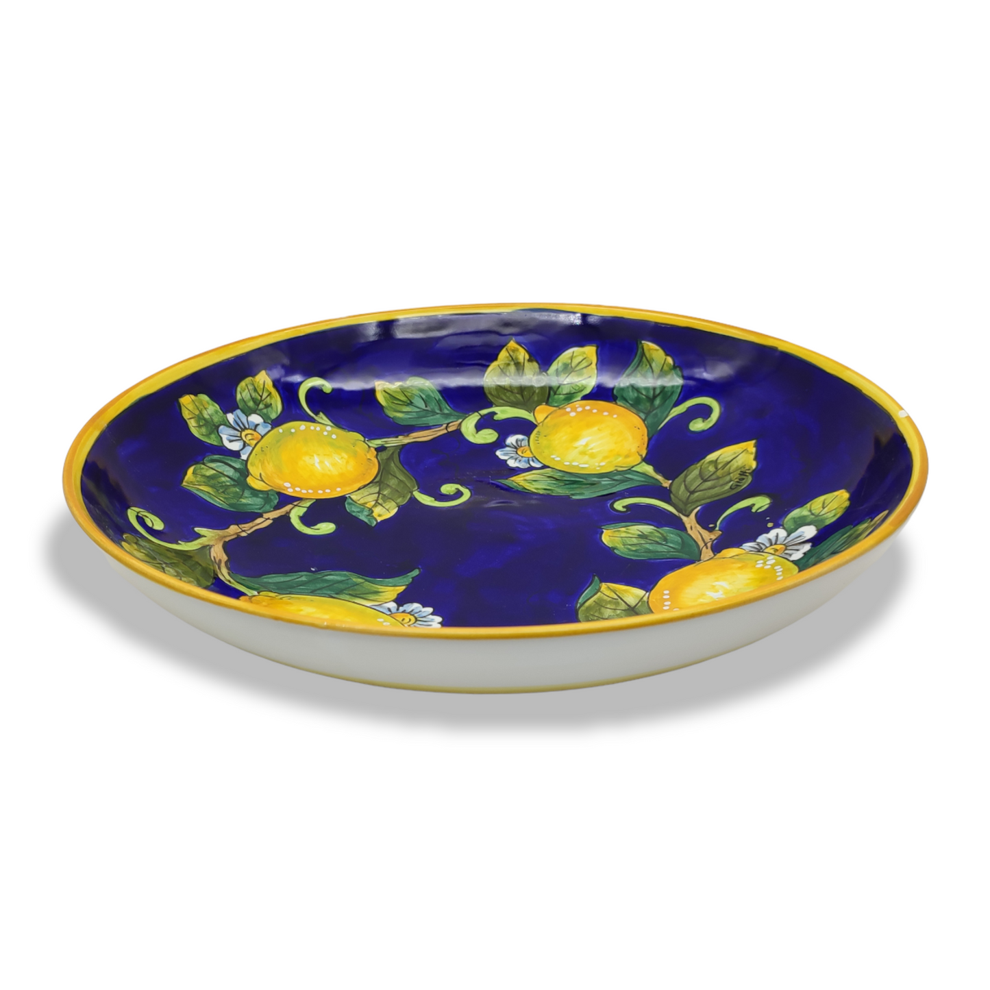 Lemon on Blue ø 35cm Low Salad Bowl