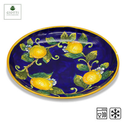 Lemon on Blue ø 35cm Low Salad Bowl