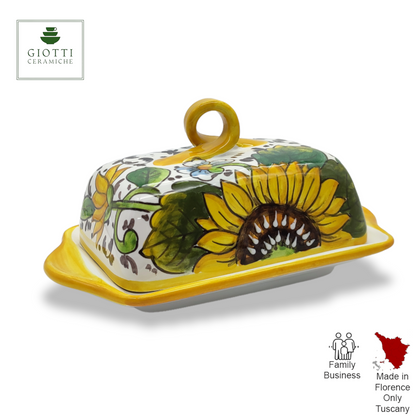 BARGINO SUNFLOWERS AND SPARKLE Butter Dish