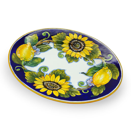 Tuscany SunFlower and Lemon Oval Medium Serving Tray