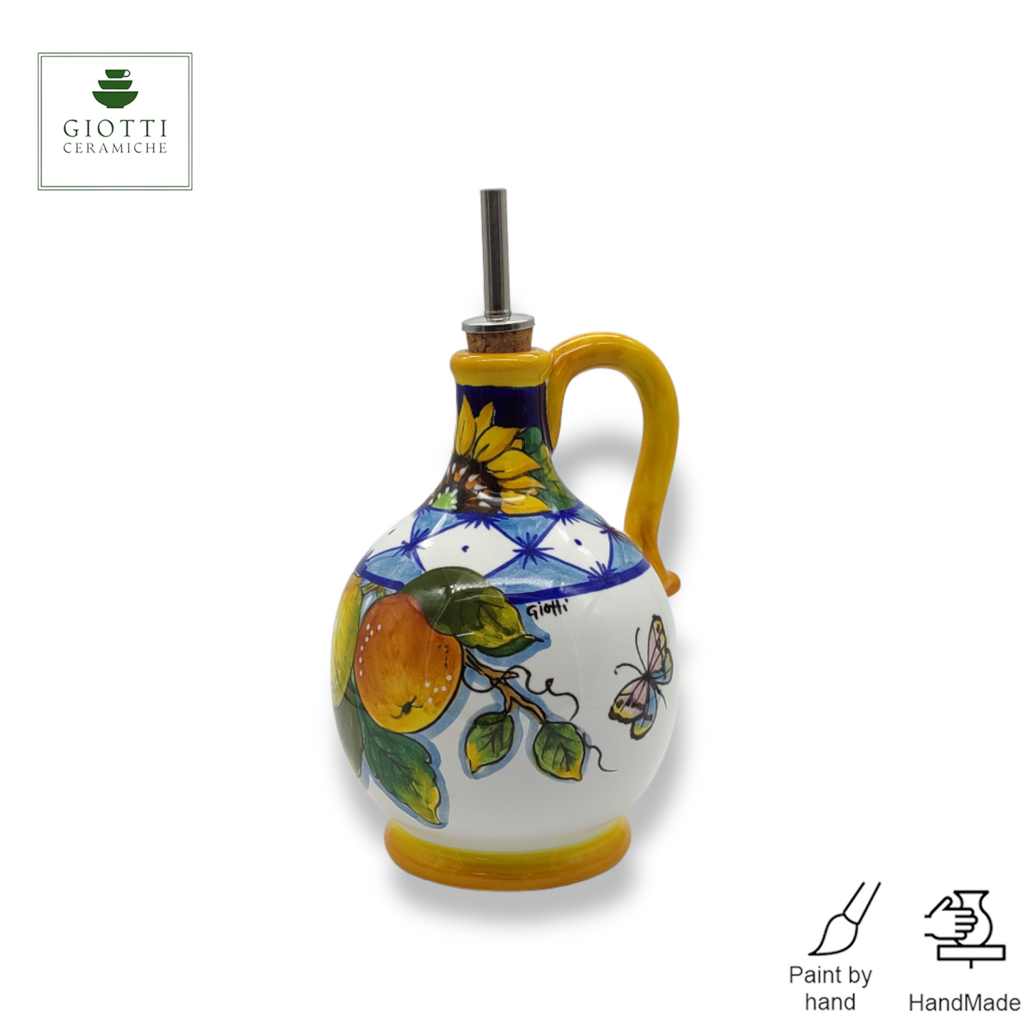 Monteriggioni Blue Sunflower Lemon and Orange Oil Bottle