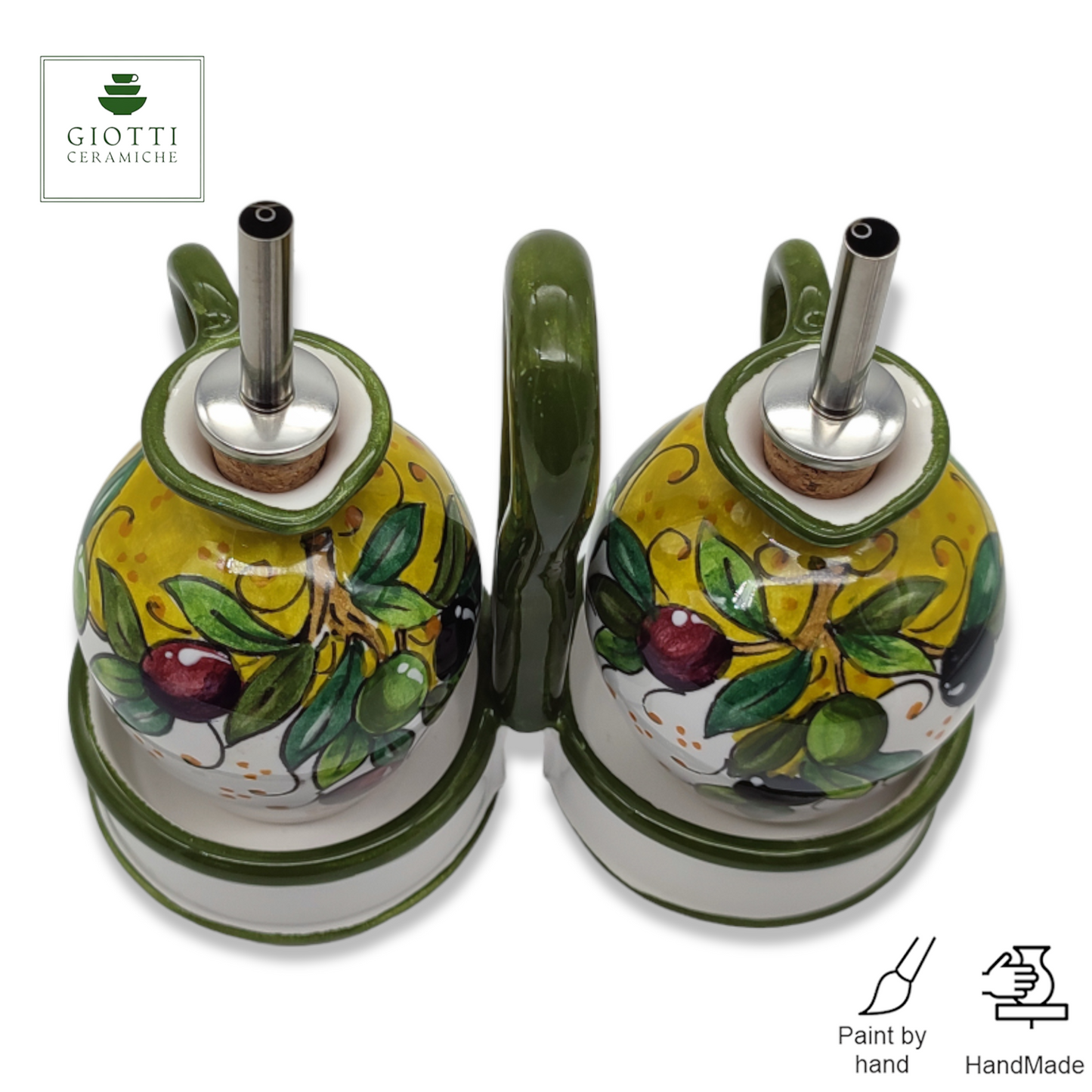 TORRE OLIVE GREEN LAYER Oil and Vinigar Set