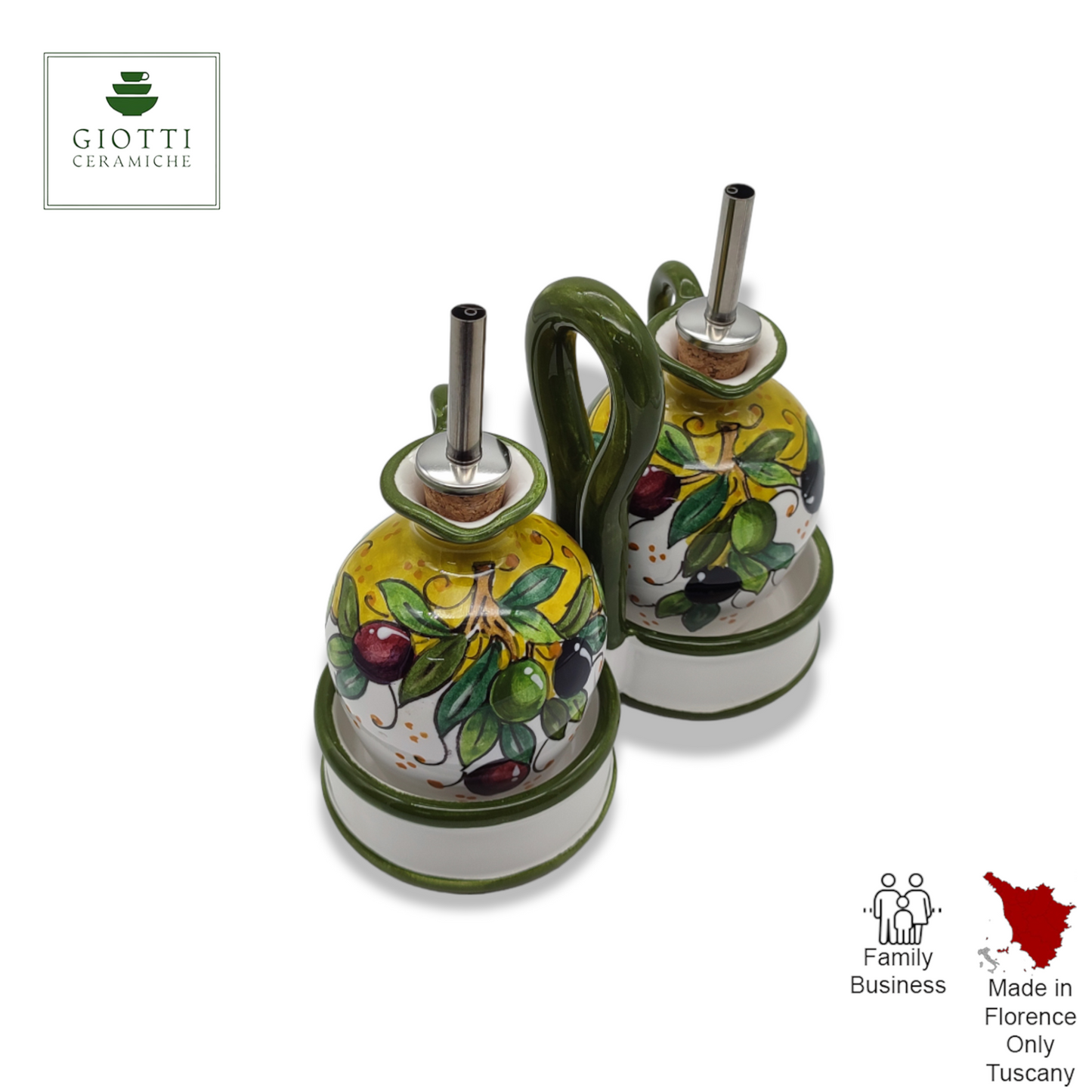 TORRE OLIVE GREEN LAYER Oil and Vinigar Set