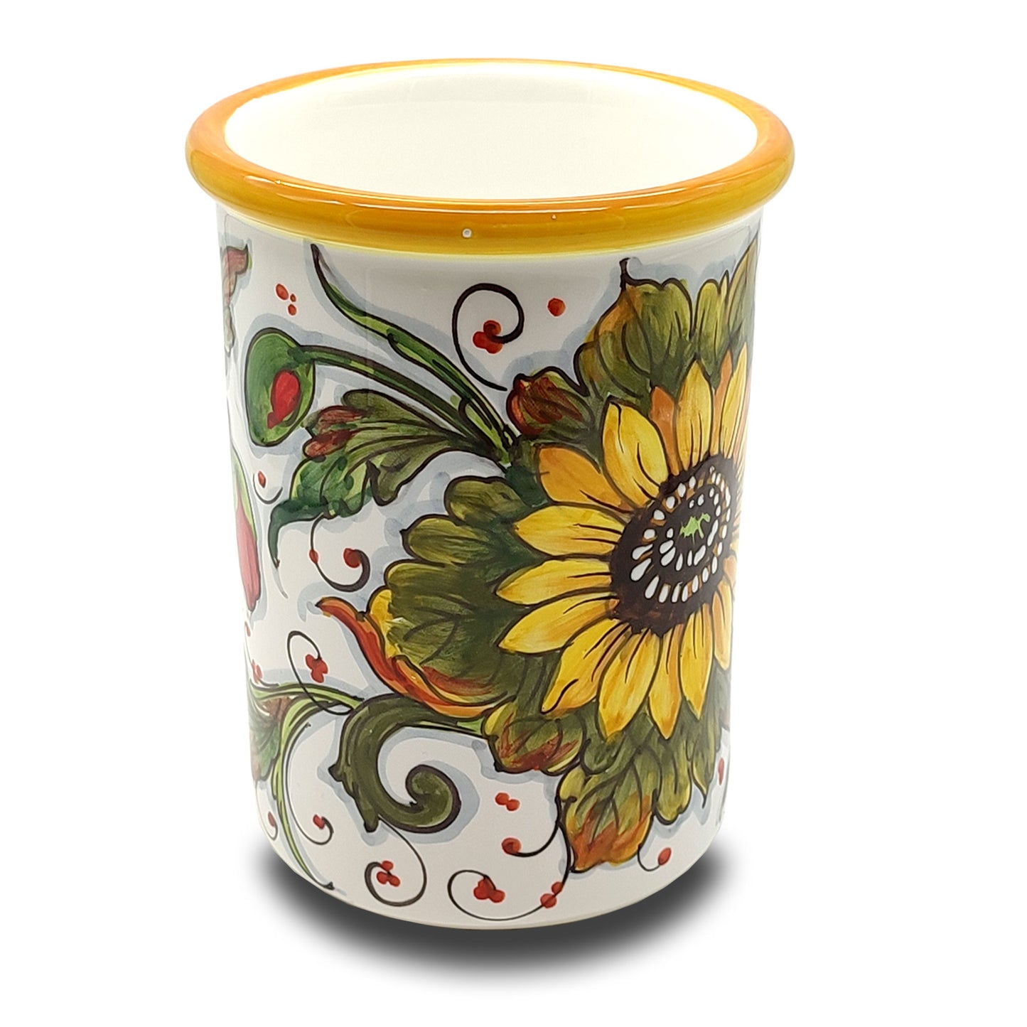 SunFlower and Poppies Utensil Holder