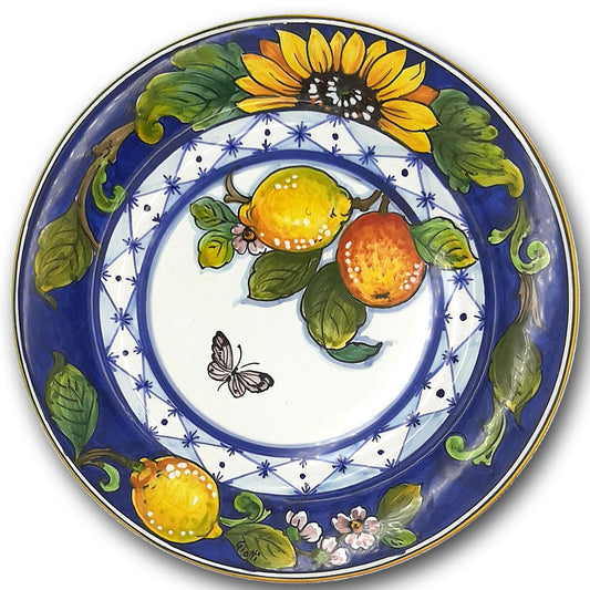 Lemon Orange SunFlower Dinnerware Dish / Plate 29cm