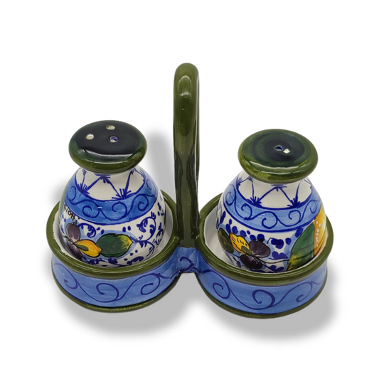 Elba Lemon Blue Curls Salt and Pepper shakers