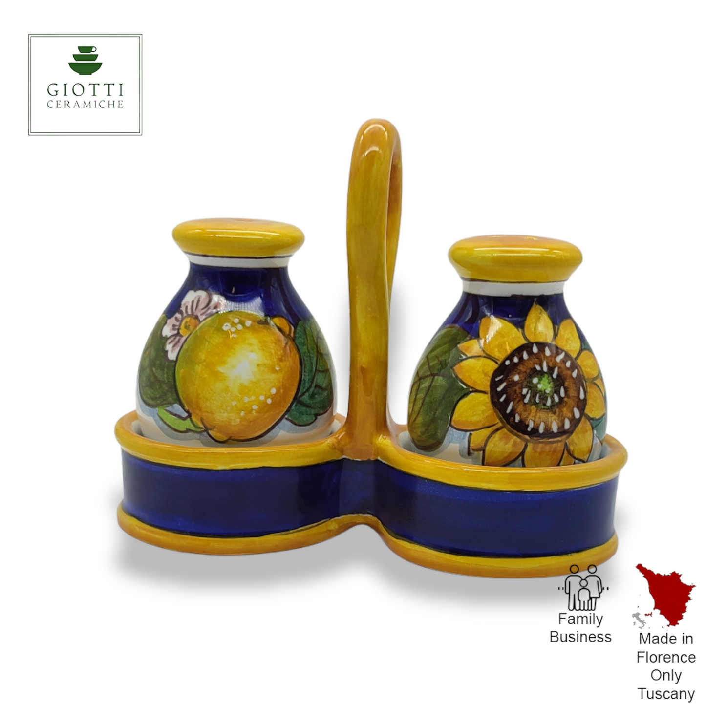 Tuscany SunFlower and Lemon Salt and Pepper shakers