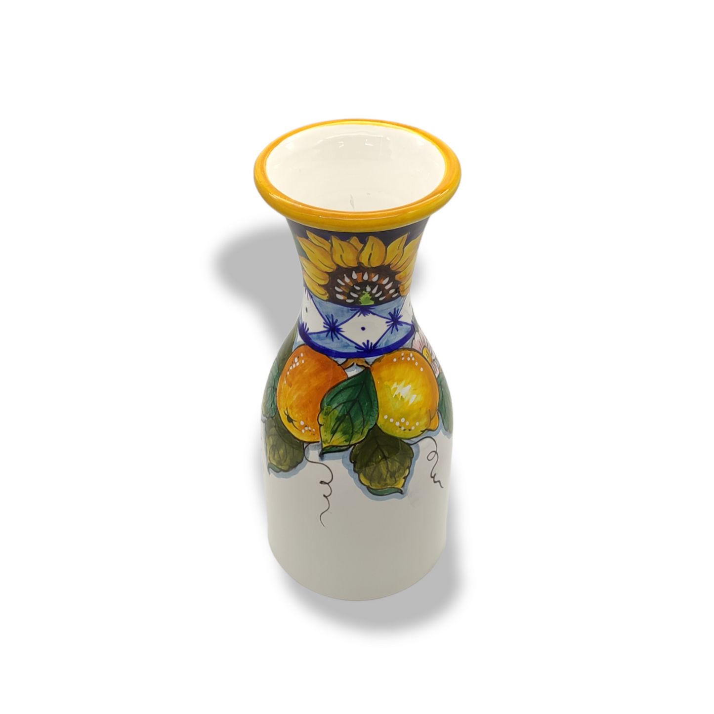 Monteriggioni Blue Sunflower Lemon and Orange Wine Jug 1 liter