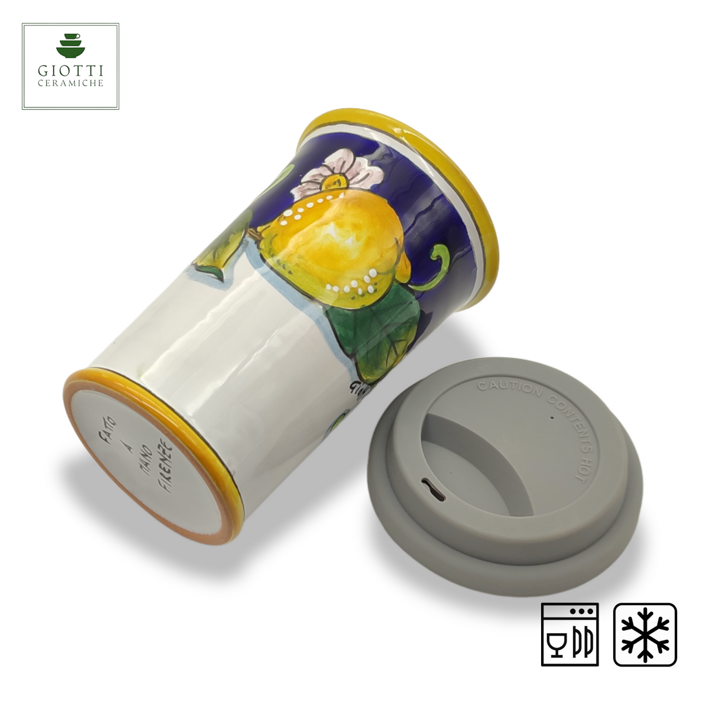 Tuscany SunFlower and Lemon Travel Coffee Cup with Lid