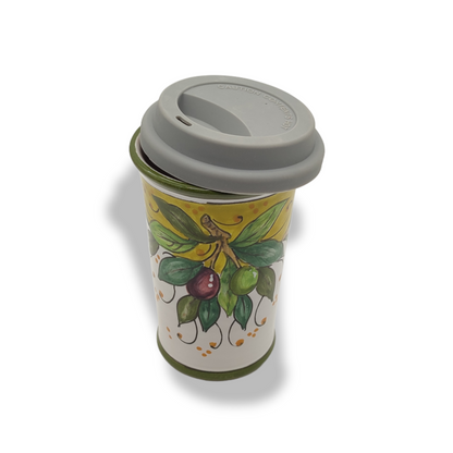 Torre Olive Green Layer Travel Coffee Cup with Lid