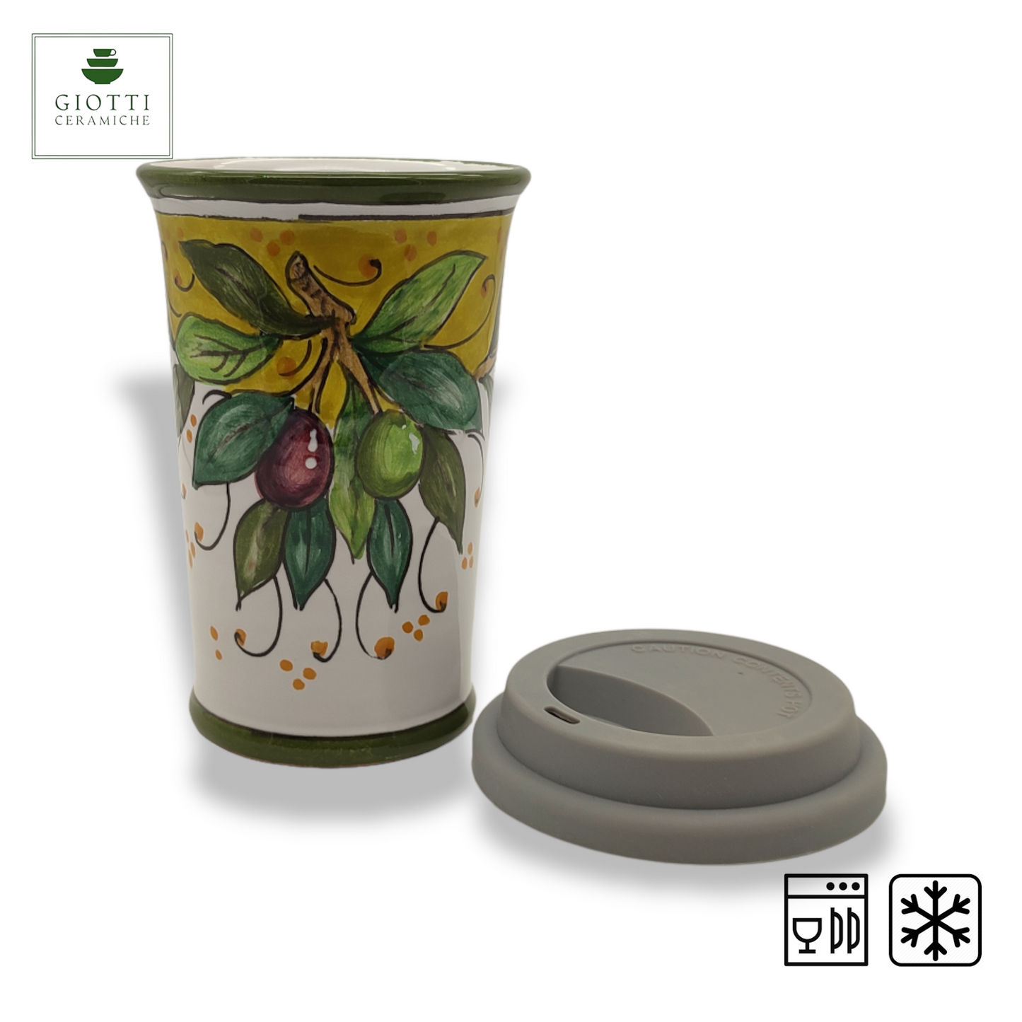 Torre Olive Green Layer Travel Coffee Cup with Lid